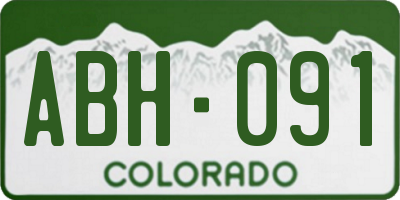 CO license plate ABH091