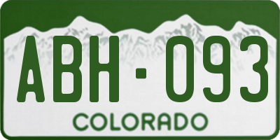 CO license plate ABH093