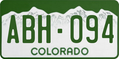 CO license plate ABH094
