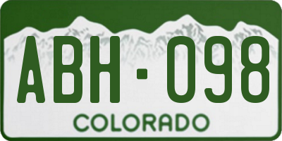 CO license plate ABH098