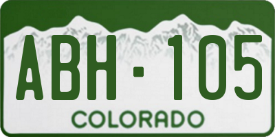 CO license plate ABH105