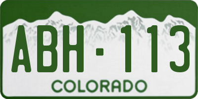 CO license plate ABH113