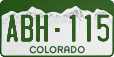 CO license plate ABH115