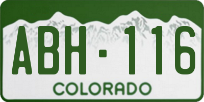 CO license plate ABH116