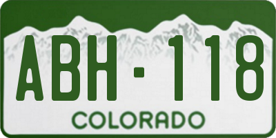 CO license plate ABH118