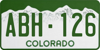 CO license plate ABH126