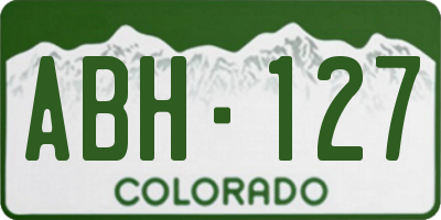 CO license plate ABH127