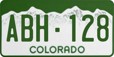 CO license plate ABH128