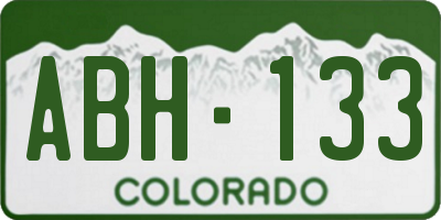 CO license plate ABH133