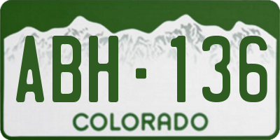 CO license plate ABH136