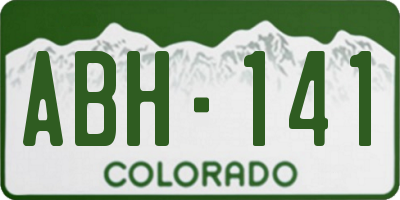 CO license plate ABH141