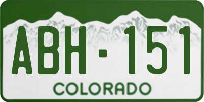 CO license plate ABH151