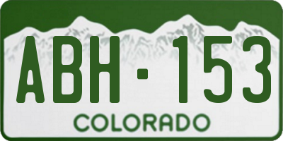 CO license plate ABH153