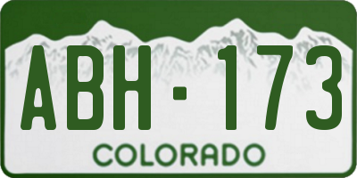 CO license plate ABH173
