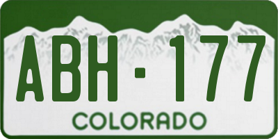 CO license plate ABH177