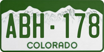 CO license plate ABH178