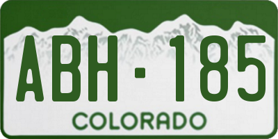 CO license plate ABH185