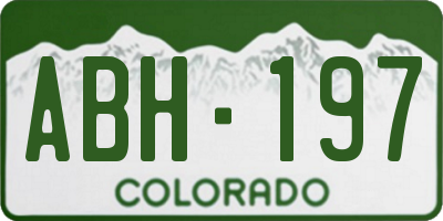 CO license plate ABH197