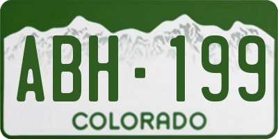 CO license plate ABH199