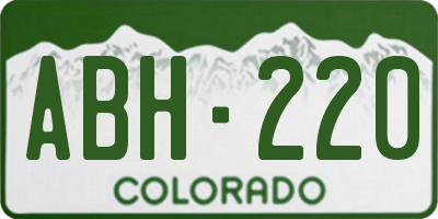CO license plate ABH220