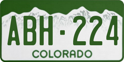 CO license plate ABH224
