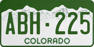 CO license plate ABH225