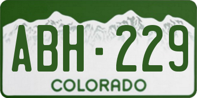 CO license plate ABH229