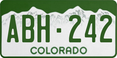 CO license plate ABH242