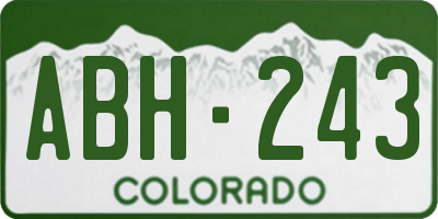 CO license plate ABH243