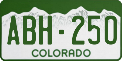 CO license plate ABH250