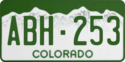 CO license plate ABH253