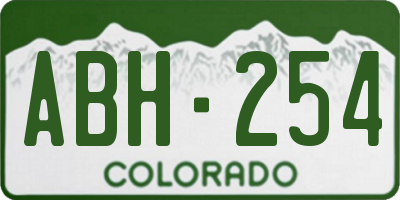 CO license plate ABH254