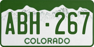 CO license plate ABH267
