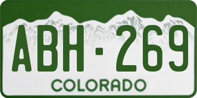 CO license plate ABH269