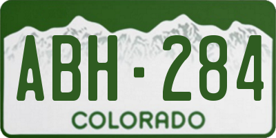 CO license plate ABH284