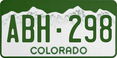 CO license plate ABH298