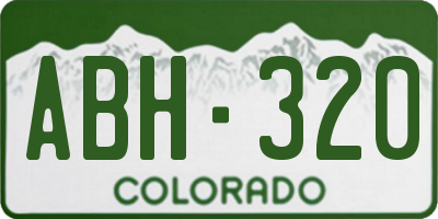 CO license plate ABH320