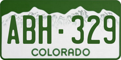 CO license plate ABH329