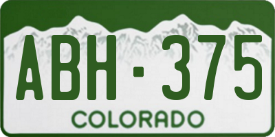CO license plate ABH375