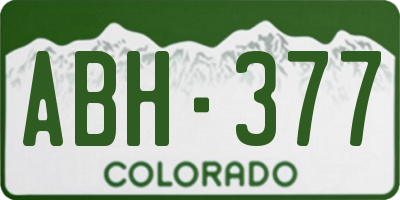 CO license plate ABH377