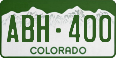 CO license plate ABH400