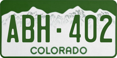 CO license plate ABH402