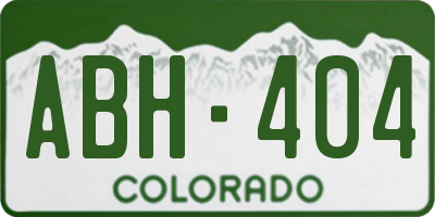 CO license plate ABH404