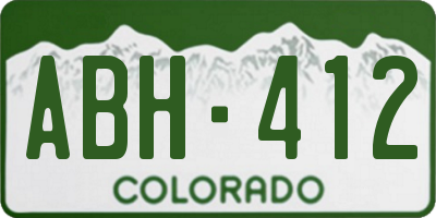 CO license plate ABH412