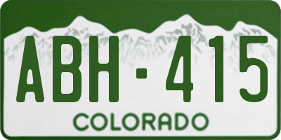 CO license plate ABH415