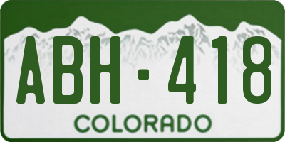 CO license plate ABH418