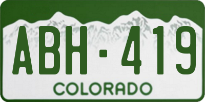 CO license plate ABH419