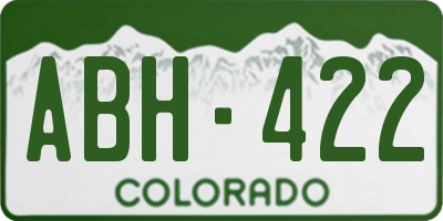 CO license plate ABH422