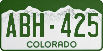 CO license plate ABH425