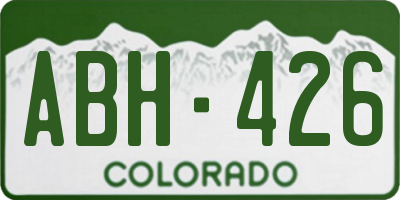 CO license plate ABH426